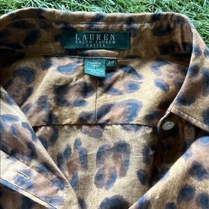 Lauren Ralph Lauren Brown Animal Print Blouse